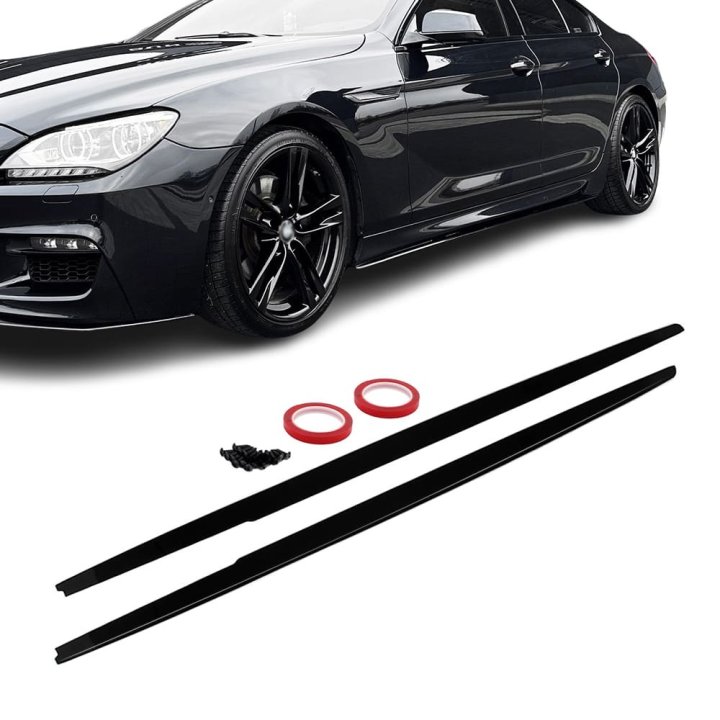 WR Side Skirt Extensions set for BMW F06 Gran Coupe , glossy black