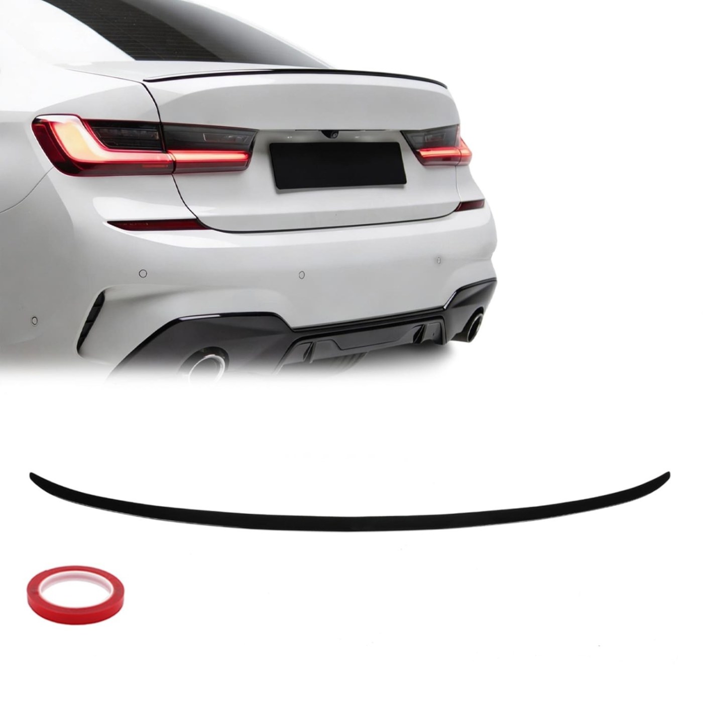 Trunk Spoiler for BMW G20 / G80, glossy black