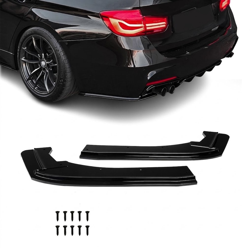 Rear Bumper Side Splitters - Flaps, set for BMW F30 / F31