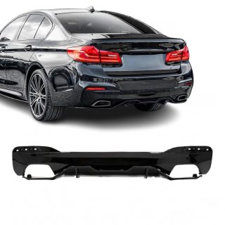 Performance rear bumper Diffuser for BMW G30 / G31, glossy black — 3