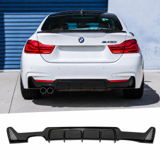 Performance rear bumper Diffuser for BMW F32 / F33 / F36 M-Pack, glossy black — 1
