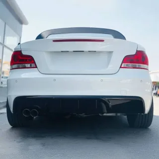 WR Rear Bumper Diffuser for BMW E82 / E88 M-Pack, glossy black — 3