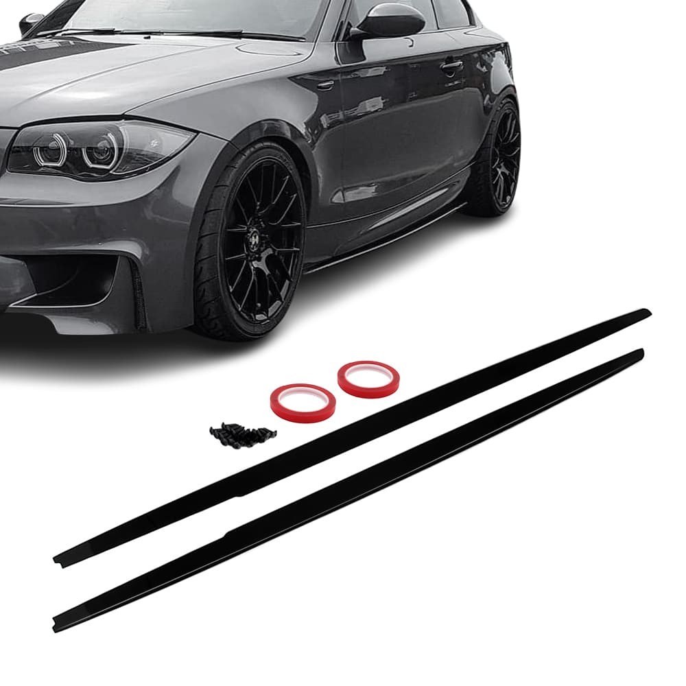 WR sānu sliekšņu uzliku komplekts BMW E81, E82, E87, E88, spīdīgi melns