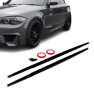 WR sānu sliekšņu uzliku komplekts BMW E81, E82, E87, E88, spīdīgi melns — 1