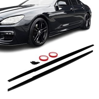 WR Side Skirt Extensions set for BMW F06 Gran Coupe , glossy black — 1