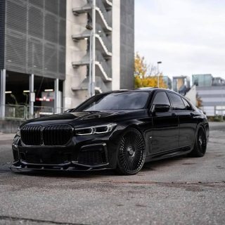 WR priekšējā bufera spoileris BMW G11 / G12 LCI (19-22) ar M-Pack, spīdīgi melns — 4