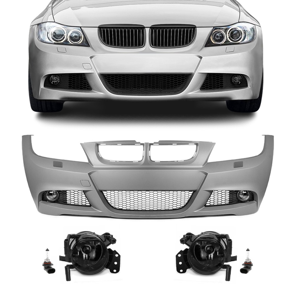 M-Pack LCI-look Front Bumper for BMW E90 / E91 PRE-LCI (05-08), with smoked fog lights