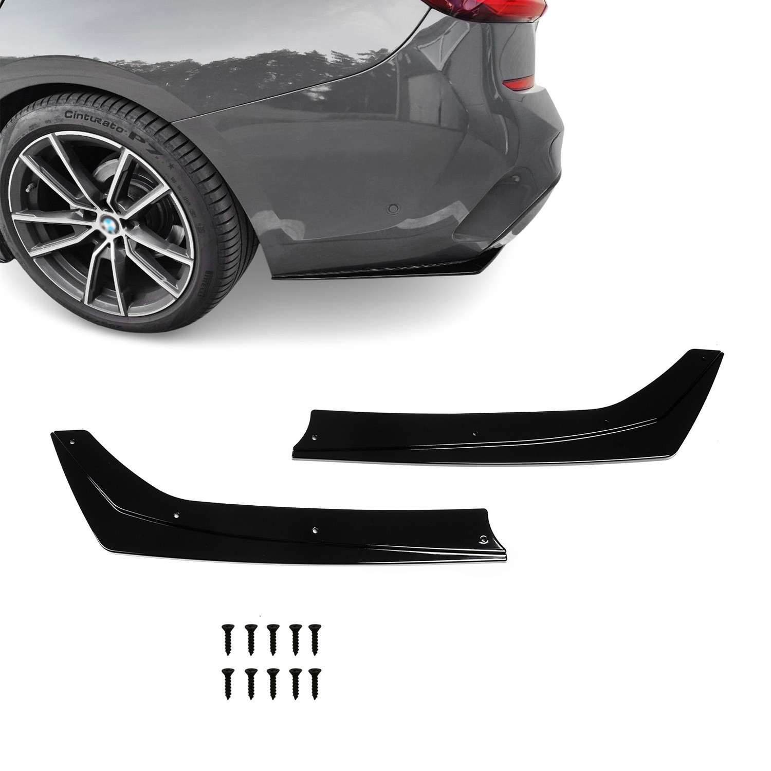 HAUER Rear Bumper Side Flaps, set for BMW G20 / G21 (18-22), glossy black