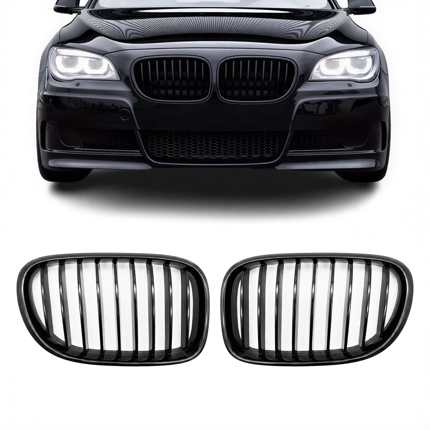Kidney grille for BMW F01 / F02 (08-15), glossy black