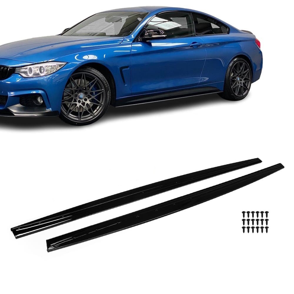 Performance Side Skirt extensions for BMW F32 / F33 / F36 with M-Pack, glossy black