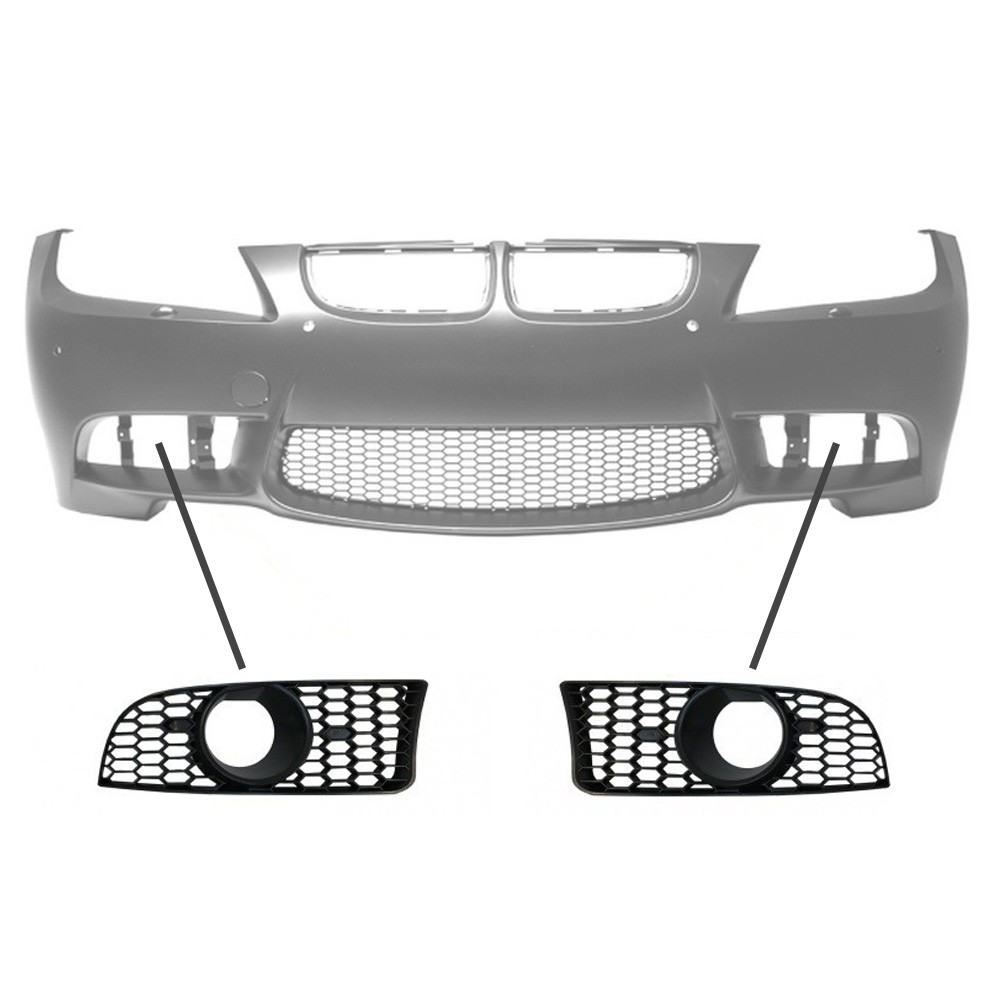 Fog light Grille / Covers set for BMW E90 / E91 / E92 / E93 with M3 style bumper