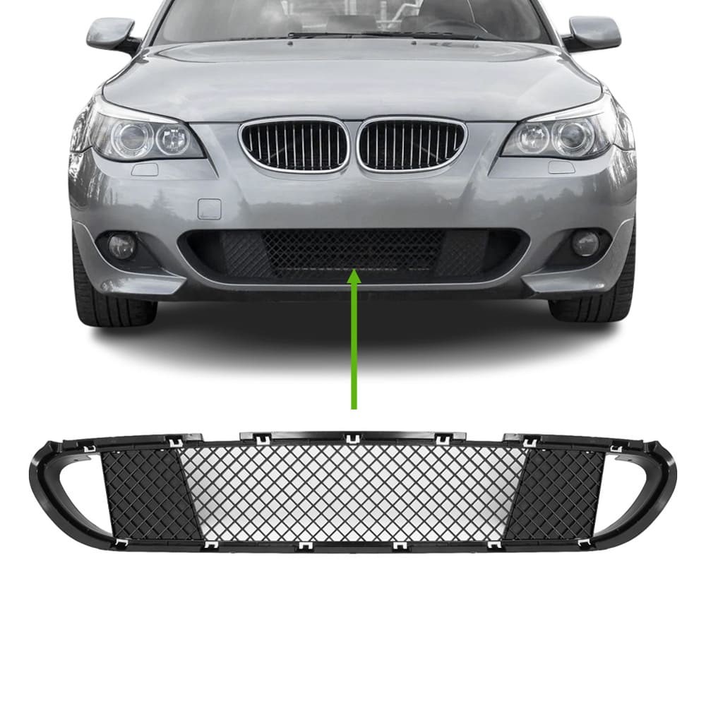 Central Lower Grille + Covers set for BMW E60 / E61 with M-Tech / M-Pack bumper