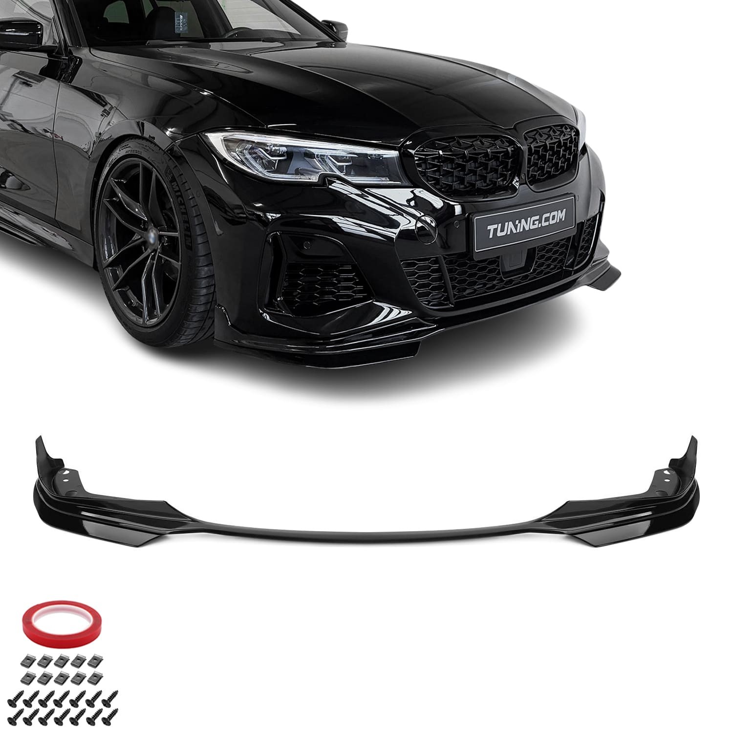 Performance Front bumper Lip for BMW G20 / G21 (18-22) M-Pack, glossy black