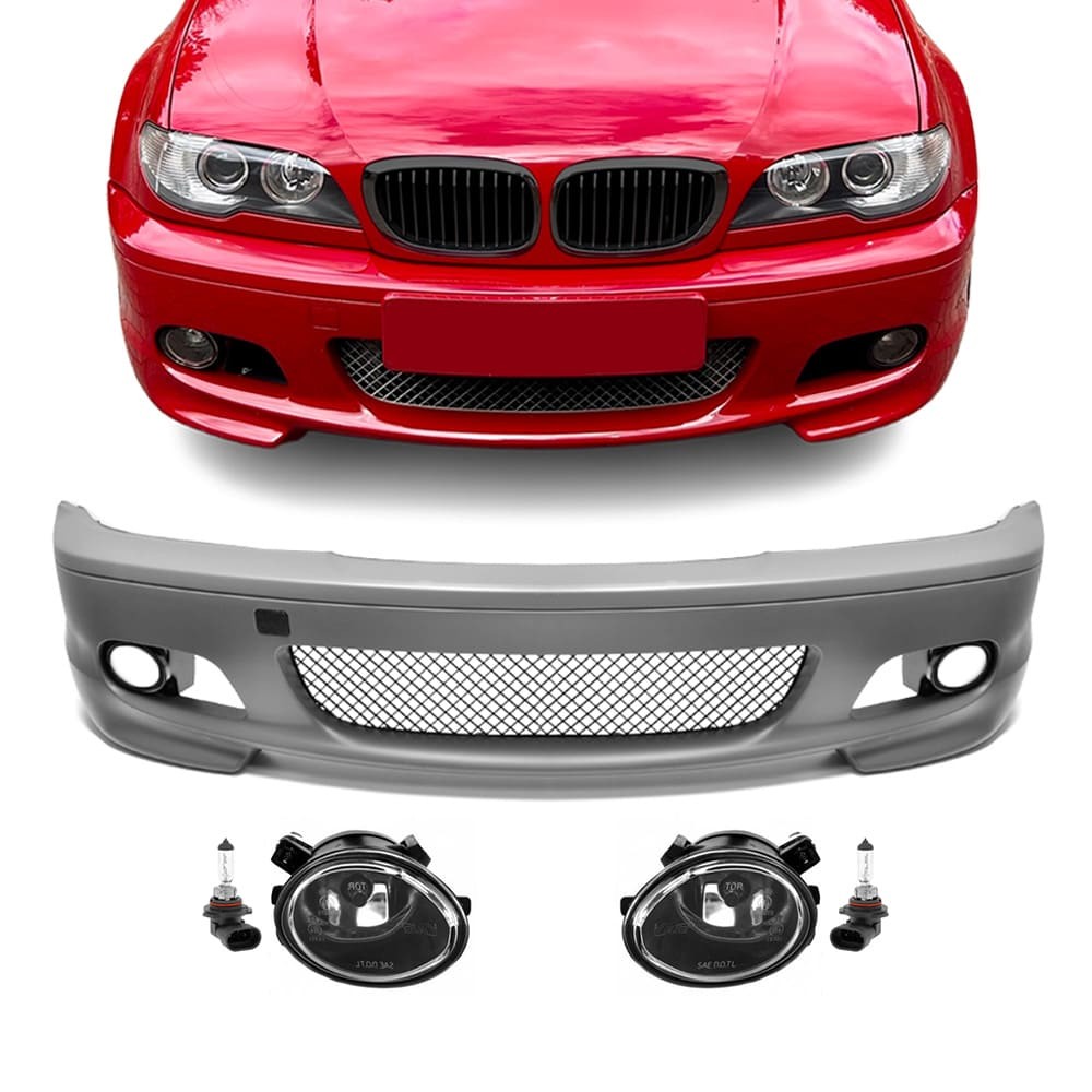 M-Tech Front Bumper for BMW E46 (99-06) coupe / cabrio, with clear fog lights