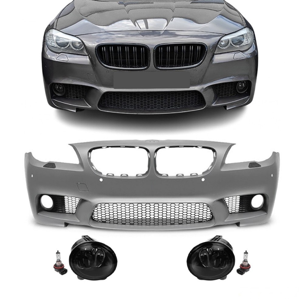 M5-inspired Front Bumper for BMW F10 / F11 PRE-LCI (10-13), with smoked fog lights